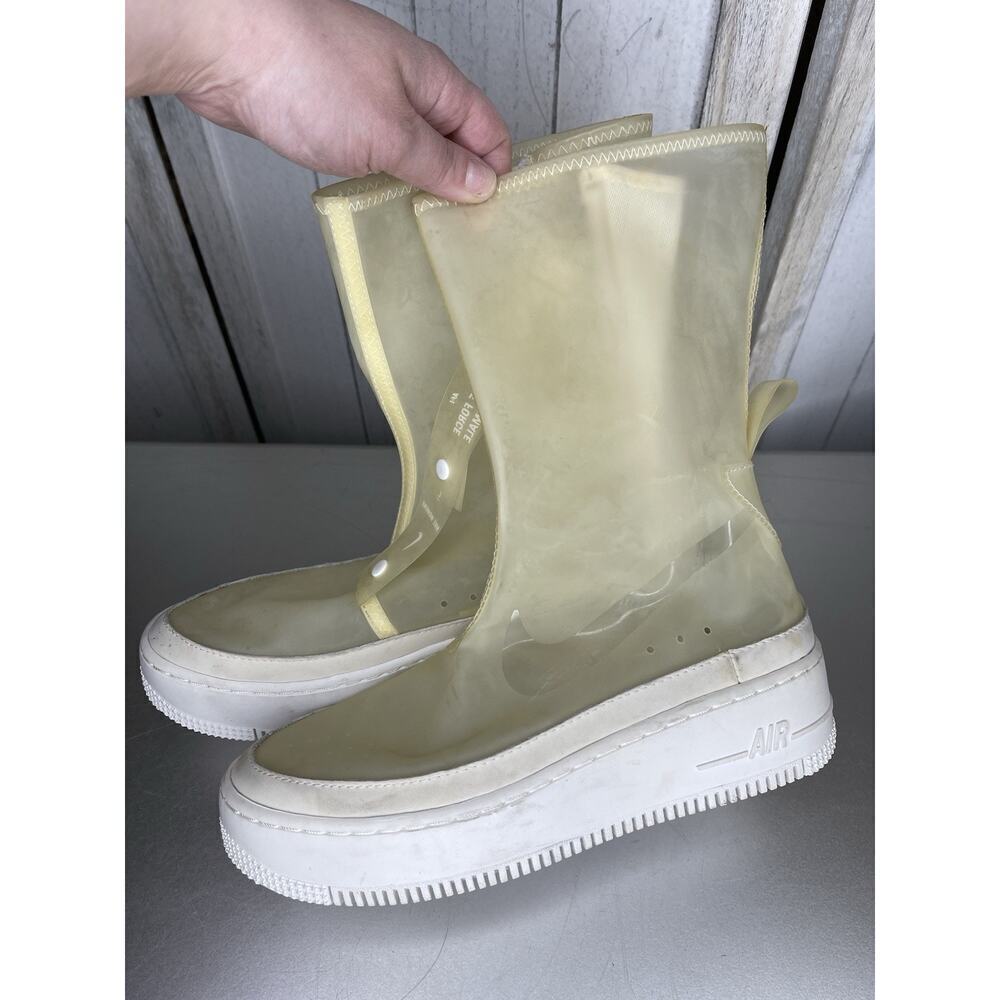 NIKE Air Force 1 Clear PHANTOM WHITE RAIN BOOTS WOMEN Size 7 - Picture 2 of 7